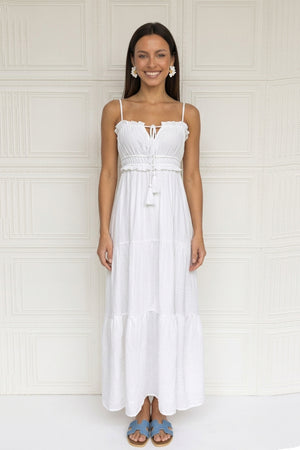 Tie-up Cutout Tiered Cami Dress