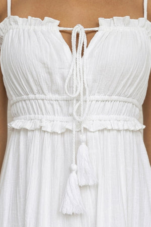 Tie-up Cutout Tiered Cami Dress