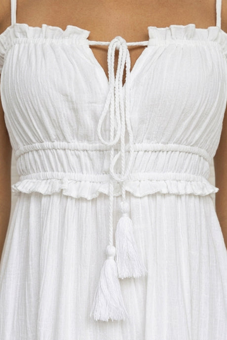 Tie-up Cutout Tiered Cami Dress