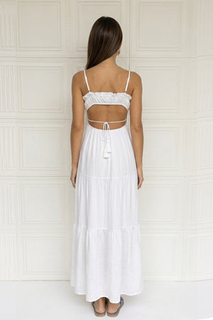 Tie-up Cutout Tiered Cami Dress