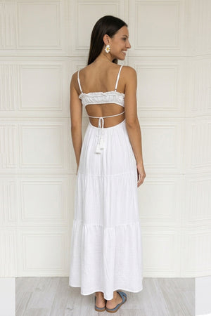 Tie-up Cutout Tiered Cami Dress