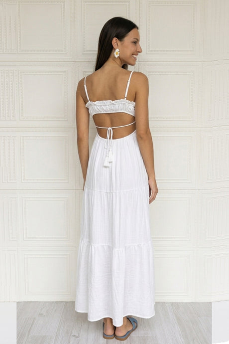 Tie-up Cutout Tiered Cami Dress