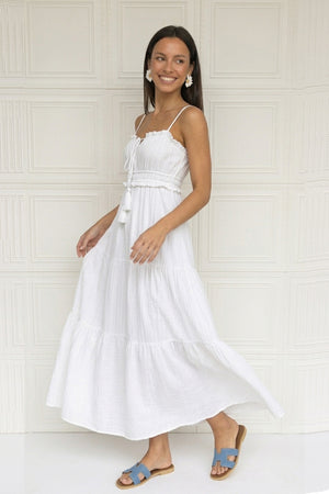 Tie-up Cutout Tiered Cami Dress