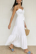 Tie-up Cutout Tiered Cami Dress