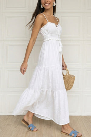 Tie-up Cutout Tiered Cami Dress