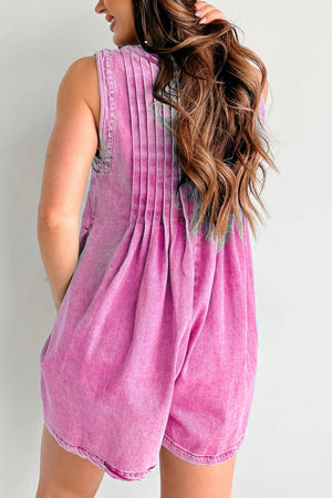 Arolora tie-up-sleeveless-denim-rompers