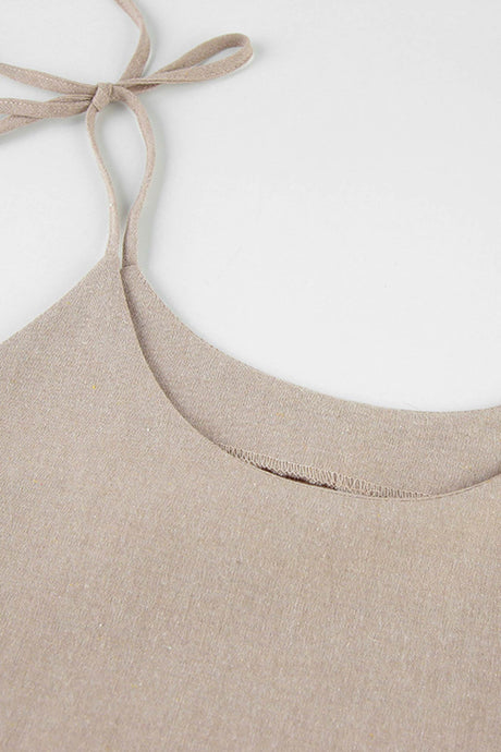 Tie-up Straps Cotton Cami Dress