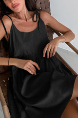Tie-up Straps Cotton Cami Dress