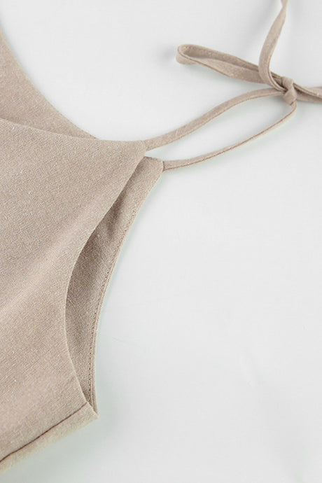 Tie-up Straps Cotton Cami Dress