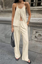 Arolora Tie-up Vest Long Pants Set