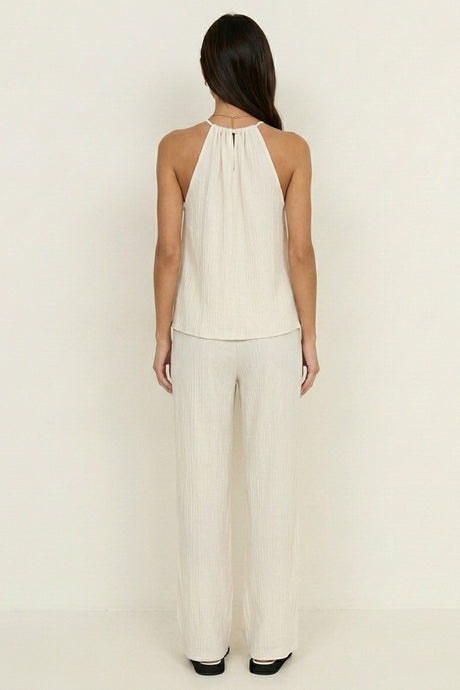 Tie-up Vest Long Pants Set