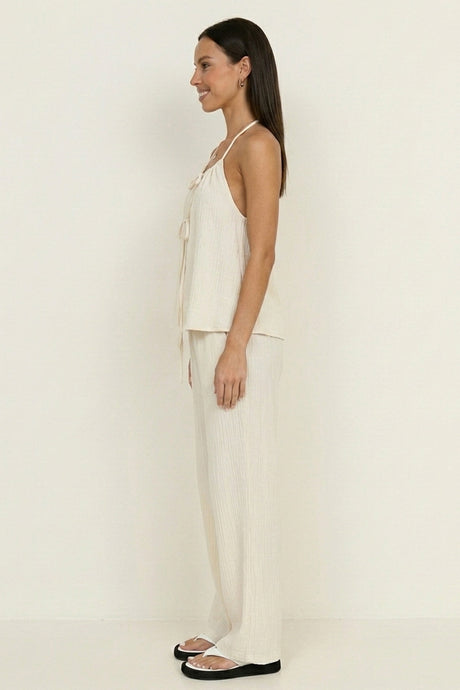 Tie-up Vest Long Pants Set