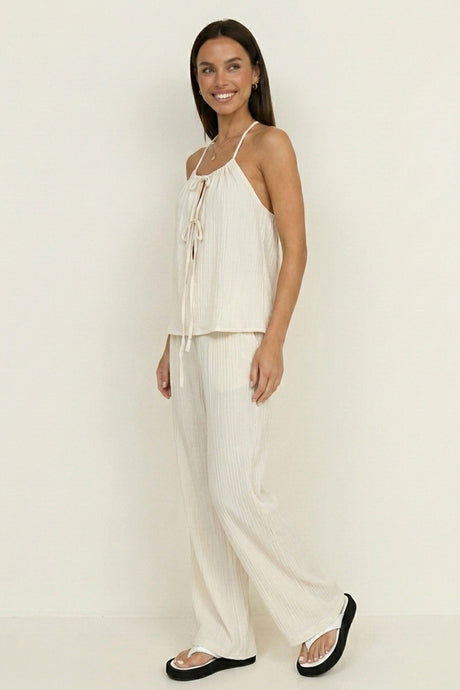 Tie-up Vest Long Pants Set