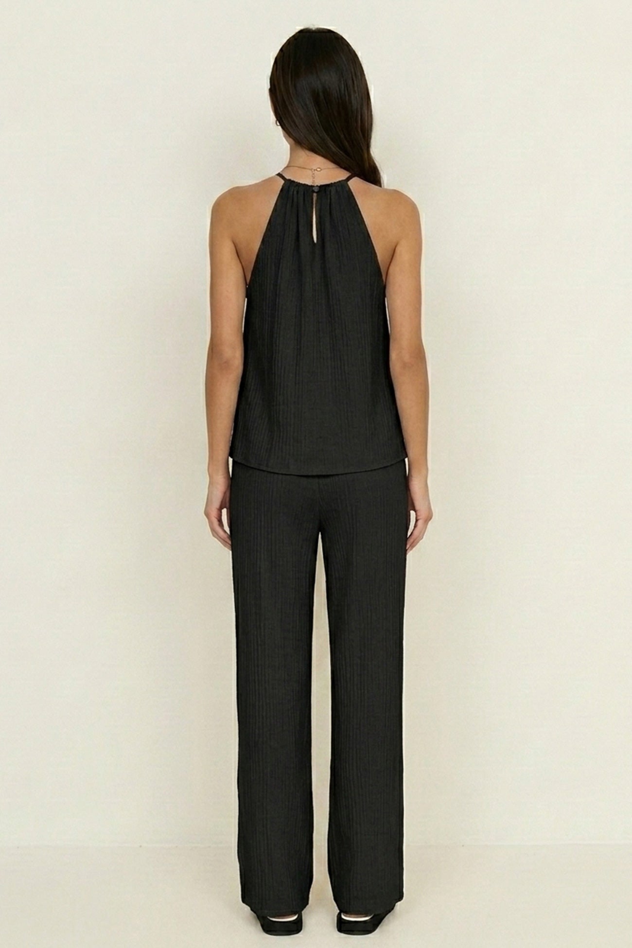 Tie-up Vest Long Pants Set