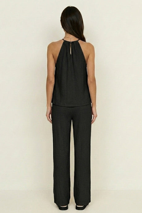 Tie-up Vest Long Pants Set
