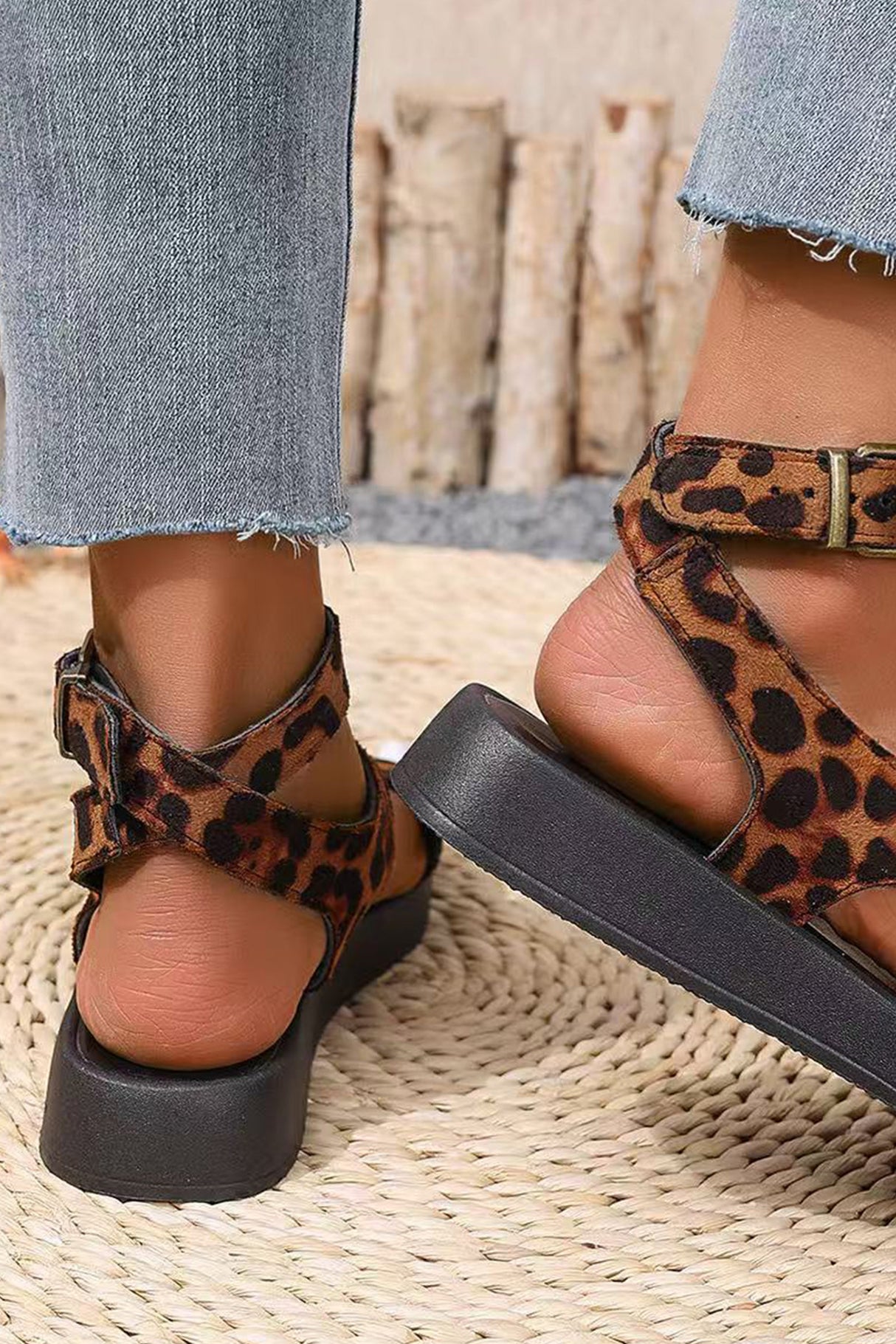 Toe Ring Ankle Strap Chunky Sandals