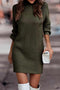 Turtleneck Solid Sweater Dress