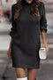 Turtleneck Solid Sweater Dress