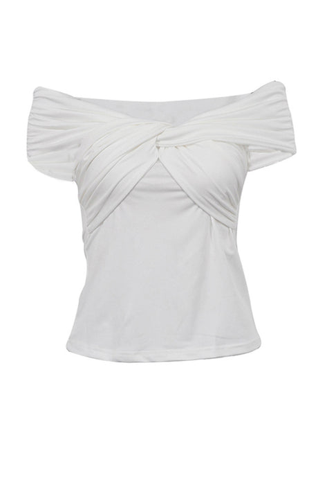 Twisted-front Drop Shoulder Tops