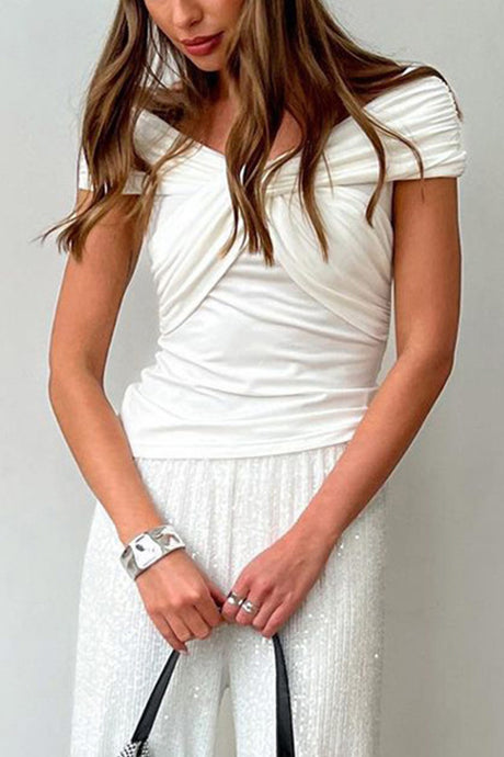 Twisted-front Drop Shoulder Tops