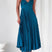 Arolora V Neck Backless Pleated Midi Dress
