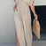Arolora v-neck-bat-sleeve-smocked-waist-slit-dress