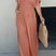 Arolora v-neck-bat-sleeve-smocked-waist-slit-dress