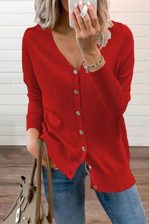 Arolora v-neck-button-down-cardigan