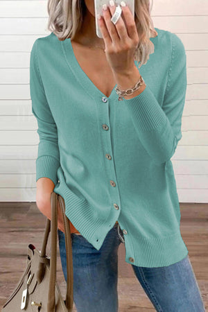 Arolora v-neck-button-down-cardigan