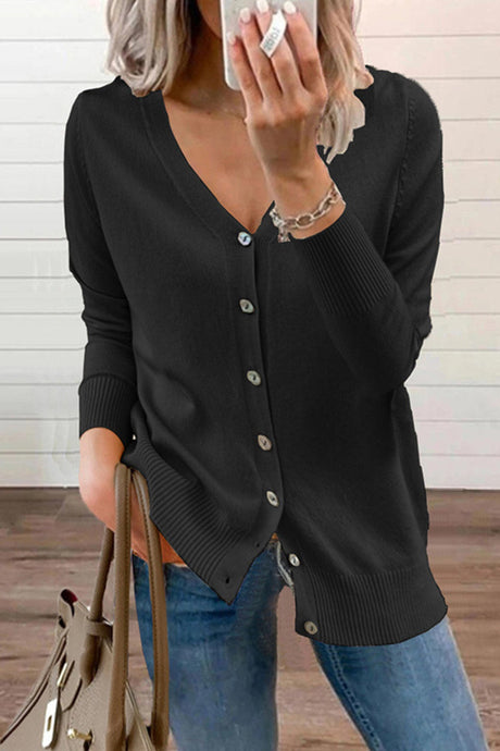 Arolora v-neck-button-down-cardigan