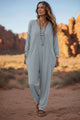 V Neck Drop Shoulder Pocket Jumpsuit