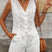 Arolora V Neck Embroidery Hollow Out Vest Set
