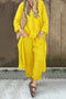 Arolora V Neck High Low Shirt Pants Set
