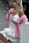 V Neck Imitation Mink Hair Cardigan