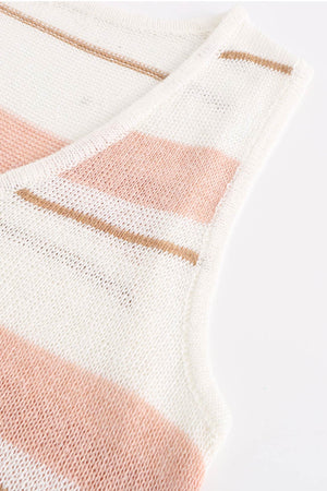 V Neck Knit Tank Top Shorts Suits