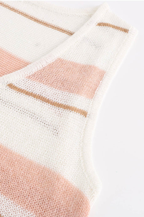 V Neck Knit Tank Top Shorts Suits