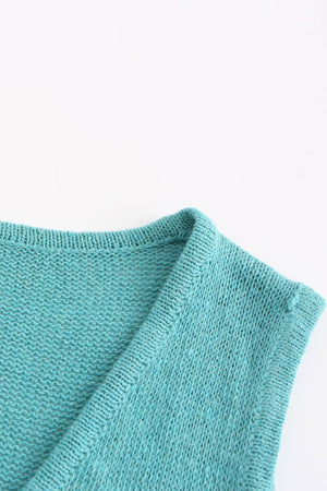 V Neck Knit Tank Top Shorts Suits
