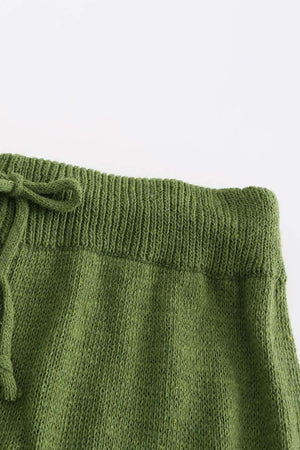 V Neck Knit Tank Top Shorts Suits