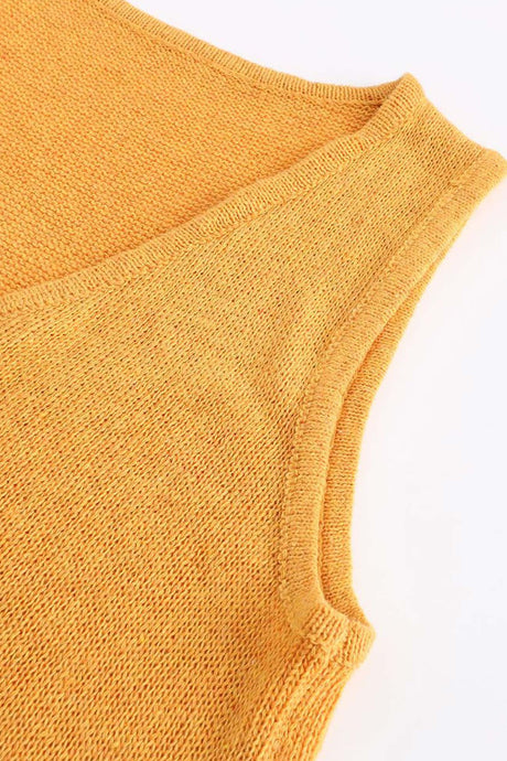 V Neck Knit Tank Top Shorts Suits