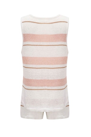 V Neck Knit Tank Top Shorts Suits