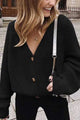 V Neck Lantern Sleeve Cardigan