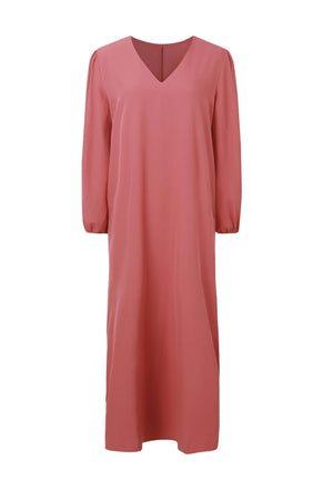Arolora V Neck Lantern Sleeve Maxi Dress
