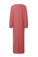 Arolora V Neck Lantern Sleeve Maxi Dress