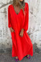 Arolora V Neck Lantern Sleeve Maxi Dress