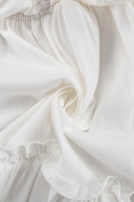 Arolora V Neck Pleated Trumpet Sleeve Ruffle Dress