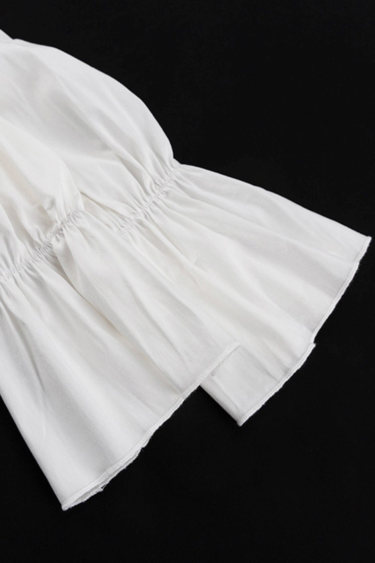 Arolora V Neck Pleated Trumpet Sleeve Ruffle Dress