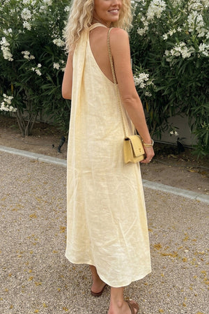 V Neck Pocketed A-line Sundress