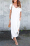 V Neck Pocketed Slit Dress