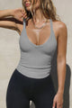 Arolora V Neck Slim Fit Ribbed Cami Vest