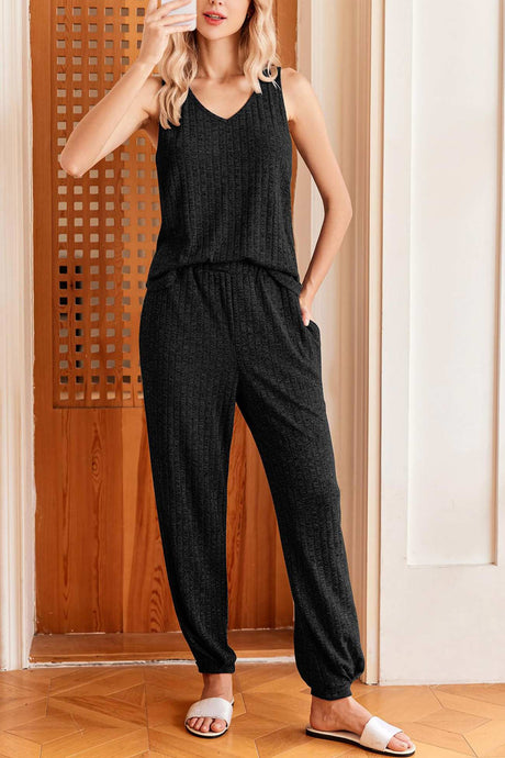 V Neck Tank Top Knit Suits